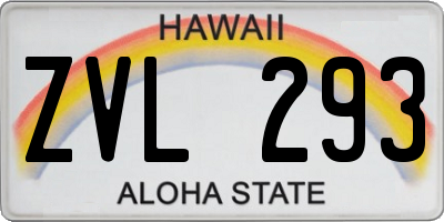 HI license plate ZVL293
