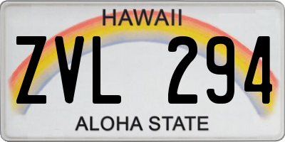 HI license plate ZVL294