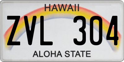 HI license plate ZVL304