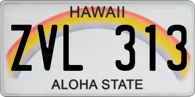 HI license plate ZVL313