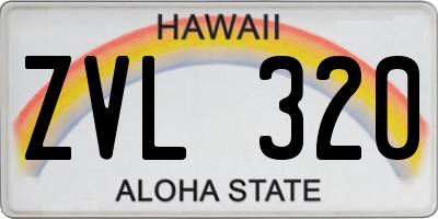 HI license plate ZVL320