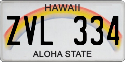 HI license plate ZVL334