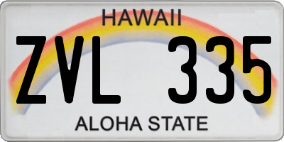 HI license plate ZVL335