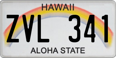 HI license plate ZVL341