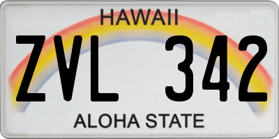 HI license plate ZVL342