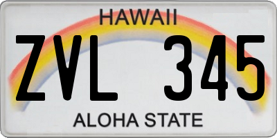 HI license plate ZVL345