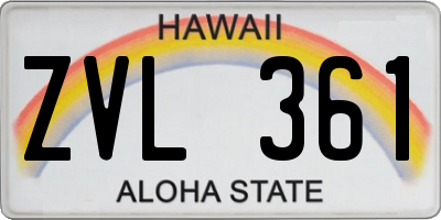 HI license plate ZVL361