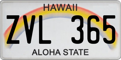 HI license plate ZVL365