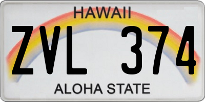 HI license plate ZVL374