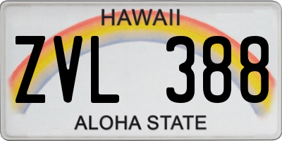 HI license plate ZVL388