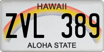 HI license plate ZVL389