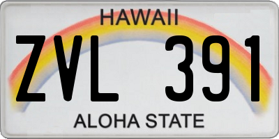 HI license plate ZVL391