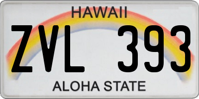 HI license plate ZVL393