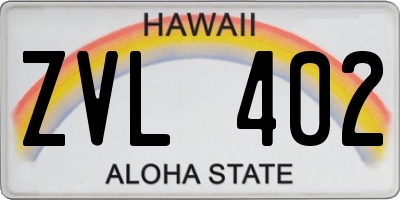 HI license plate ZVL402
