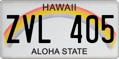 HI license plate ZVL405