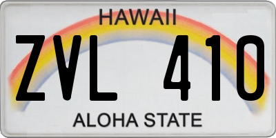 HI license plate ZVL410