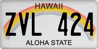 HI license plate ZVL424