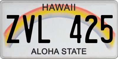 HI license plate ZVL425