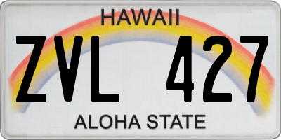 HI license plate ZVL427