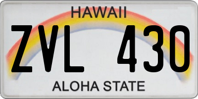 HI license plate ZVL430