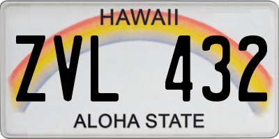 HI license plate ZVL432