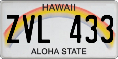 HI license plate ZVL433