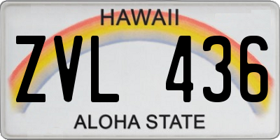 HI license plate ZVL436