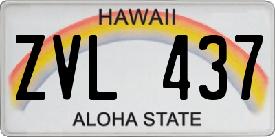 HI license plate ZVL437