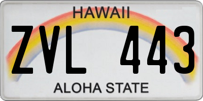HI license plate ZVL443