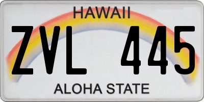 HI license plate ZVL445