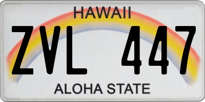 HI license plate ZVL447