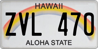 HI license plate ZVL470