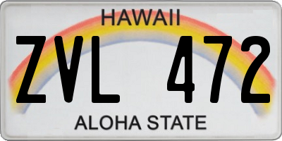 HI license plate ZVL472