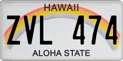 HI license plate ZVL474