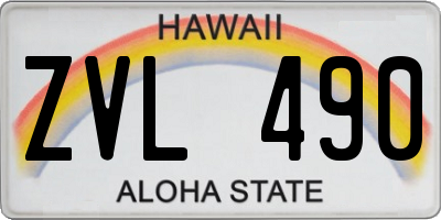 HI license plate ZVL490