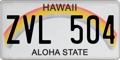 HI license plate ZVL504