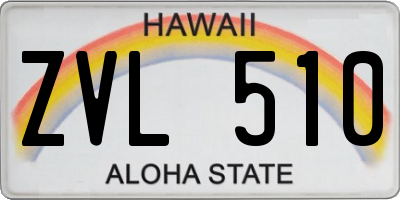 HI license plate ZVL510