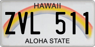 HI license plate ZVL511