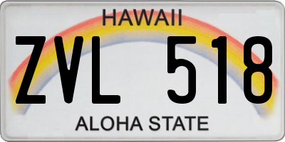 HI license plate ZVL518