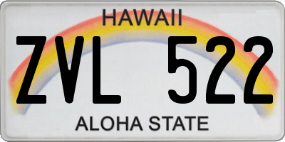 HI license plate ZVL522