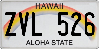 HI license plate ZVL526