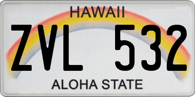 HI license plate ZVL532