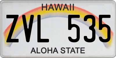 HI license plate ZVL535
