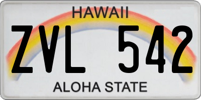 HI license plate ZVL542