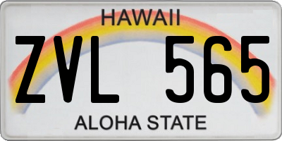 HI license plate ZVL565