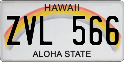 HI license plate ZVL566