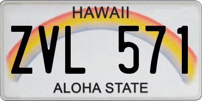HI license plate ZVL571