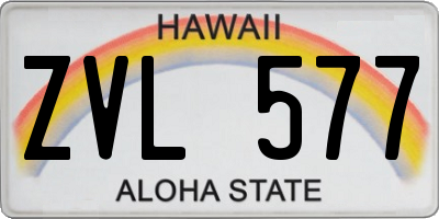 HI license plate ZVL577