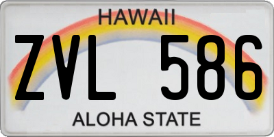 HI license plate ZVL586