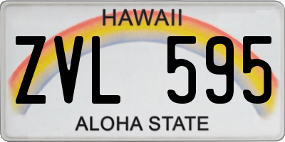 HI license plate ZVL595